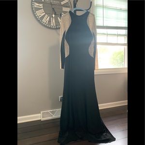 Black and Rhinestone illusion Gown
